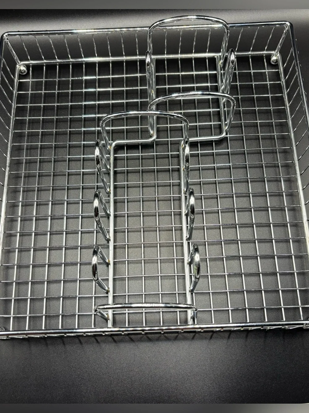 9.5” Chrome Wire Silverware Buffet Caddy Tray